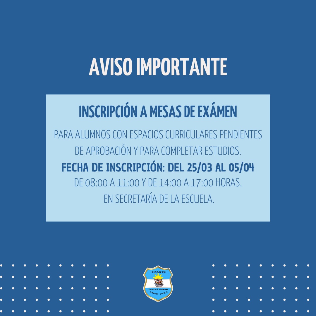 Inscripción a mesas de examen
