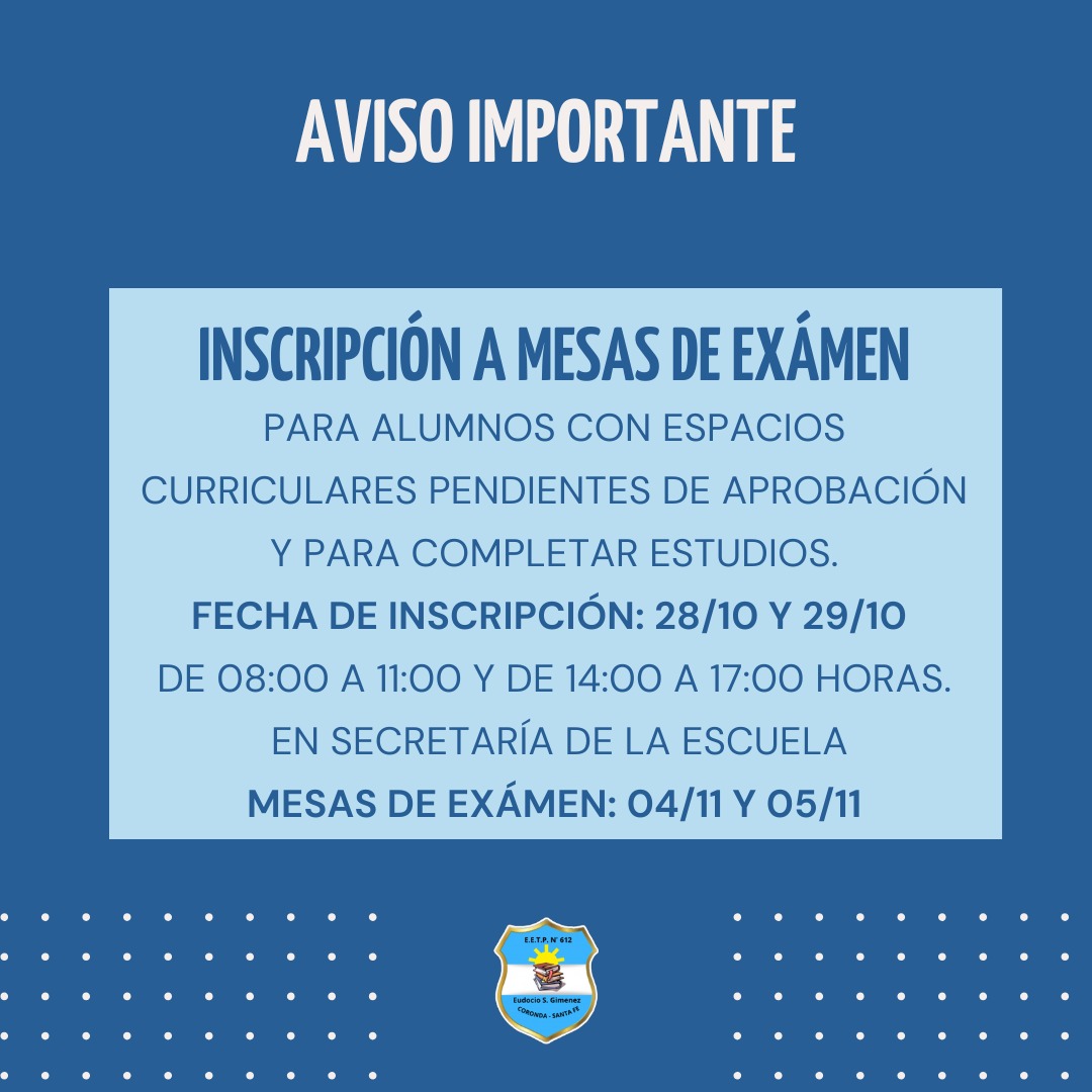 INSCRIPCION MESAS DE EXAMEN