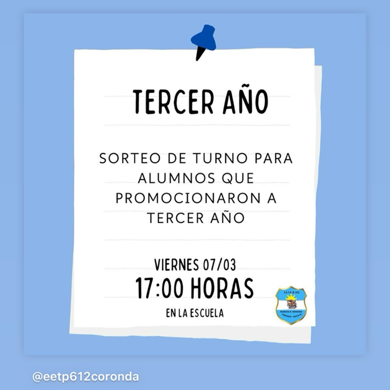 Sorteo Tercer año